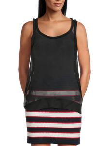 Полупрозрачный шелковый топ Valentino, цвет Nero