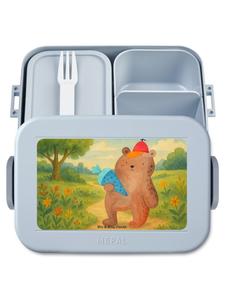 Mr. & Mrs. Panda Контейнер для хранения продуктов с изображением медведя, дизайн в виде школьного конуса, без надписи, пастельно-голубого цвета