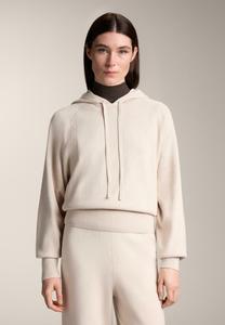 Худи OYSHO RIB WITH DRAWSTRING HOOD AND FITTED WAIST, Stone