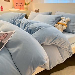 Yalu Пододеяльник 180x220 см из молочного велюра, утепленный флисом, цвет Baby Blue