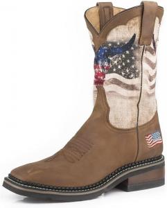 Мужские ботинки ROPER с американским флагом, коричневый
