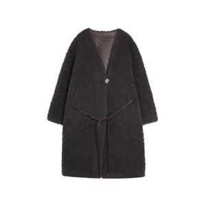 ELLE Вельветовая куртка Women's Dark Gray с V-образным вырезом утолщенная