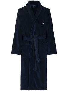 Polo Ralph Lauren халат с поясом и вышитым логотипом, синий