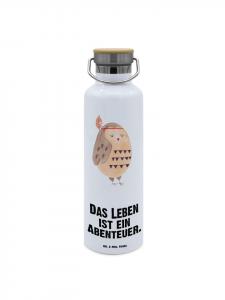 Mr. & Mrs. Panda Термос для воды с украшением в виде совиных перьев и надписью белого цвета