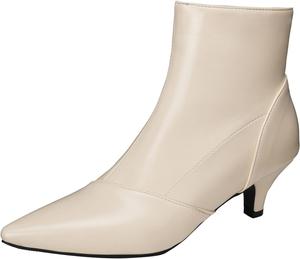 SHEMEE Современные женские ботинки, невысокий каблук типа «kitten», низкий голенище, заостренный носок, средний каблук, молния, для работы, для вечеринки, классические туфли, 722 Bege