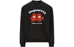 Свитшот из хлопка с принтом логотипа DSQUARED 2, черный