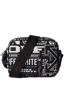 Сумка-мессенджер с множеством логотипов Off-White, черный