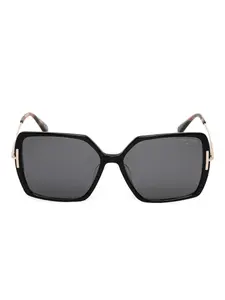 Солнцезащитные очки в геометрической оправе Saint Laurent Eyewear, черный