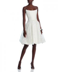 Платье с кокеткой и пышной юбкой Amsale, слоновая кость/кремовый