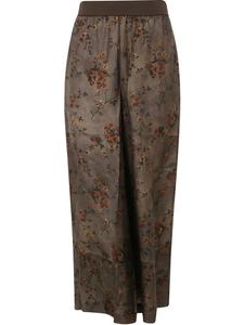 Брюки с цветочным принтом Uma Wang, коричневый