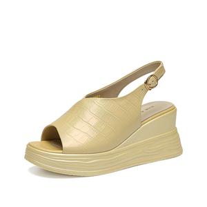 ZHR Женские сандалии на одной застежке желтые, цвет Yellow