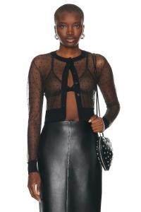 Прозрачный кардиган ALAÏA, черный