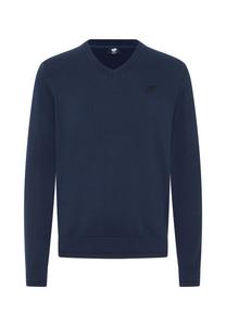 Вязаный свитер с V-образным вырезом и вышивкой POLO SYLT, цвет Black Iris