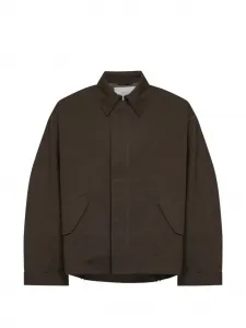 Куртка с застежкой-молнией и заостренным воротником Studio Nicholson, коричневый