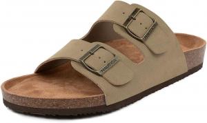 Мужские сандалии Nautica - повседневные шлепанцы с 2 регулируемыми пряжками и пробковой стелькой для максимального комфорта и стиля (обычная/широкая посадка, большой размер), бронзовый