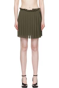 Плиссированная мини-юбка Ami Paris, цвет loden