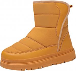 Мальчики Девочки Мягкие Снежные Ботинки С Массивной Подошвой Нескользящие Ботильоны На Плоской Подошве Детские Водонепроницаемые Ботинки Для Пеших Прогулок С Утеплителем Generic, Orange