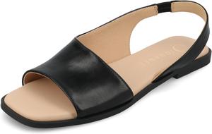 Женские сандалии на плоской подошве с ремешком сзади Journee Collection Brinsley, черный