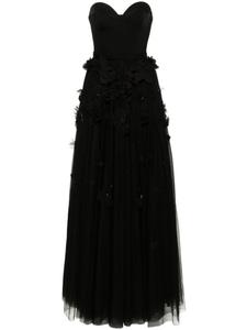 Viktor & Rolf платье с цветочной аппликацией, черный
