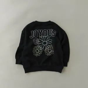 Большая флисовая толстовка с разнообразными графическими принтами Branshes, цвет 91_Black_Handwritten Flowers