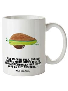 Большая белая кружка для йоги с авокадо и надписью Mr. & Mrs. Panda