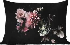 Подушка для улицы - Цветочный - Винтаж - Пастельный - Розовый - Белый - 50x30 см - Устойчива к погодным условиям - Подушка для отдыха - Подушка для дивана - Украшение для гостиной MuchoWow