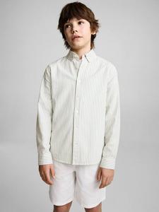 Детская хлопковая полосатая рубашка с длинными рукавами Oxford Mango, Green