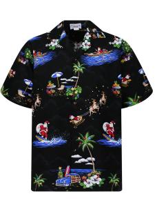 Рубашка на пуговицах классического кроя Pacific Legend Christmas Allover, черный