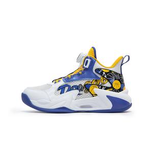 XTEP Детские баскетбольные кроссовки с противоскользящей подошвой, износостойкие, белого и синего цвета, среднего размера