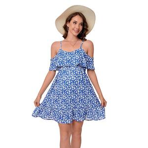 Женское платье для беременных с цветочным принтом на бретелях Seoria, Blue