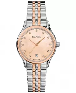 Женские часы-браслет Swiss Beleganza Diamond (1/20 ct. общ. вес) из двухцветной нержавеющей стали, 32 мм Balmain