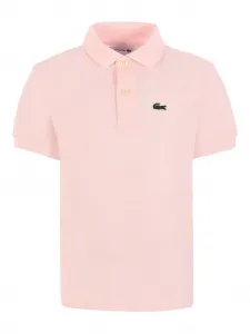 Рубашка поло с короткими рукавами и вышивкой Lacoste Kids, розовый