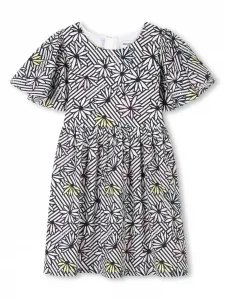 Платье мини с графичным принтом SONIA RYKIEL ENFANT, белый