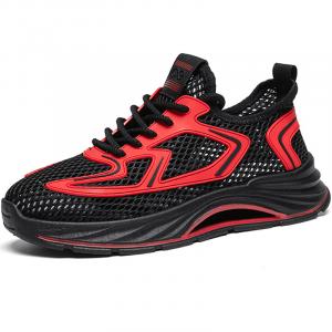 LINGPAO Низкие повседневные мужские туфли черно-красные, цвет Black Red