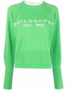 Philosophy Di Lorenzo Serafini джемпер вязки интарсия с логотипом, зеленый