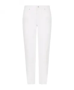 Белые узкие джинсы с китайской вышивкой Armani Exchange, белый