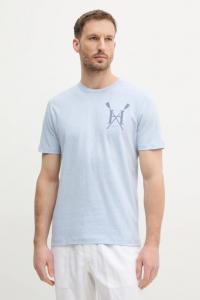 Хлопковая футболка Hackett London, синий