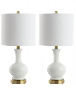 Настольная светодиодная лампа Cox 56 см - комплект из 2 штук Jonathan Y, белый/золотой