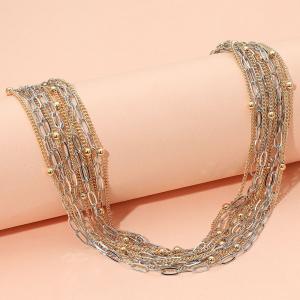 Ожерелье из текстурированной металлической цепочки Fashnzfab, золотой/серебряный