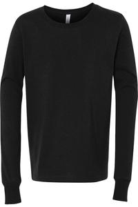 Молодежная футболка с длинным рукавом BELLA + CANVAS, черный