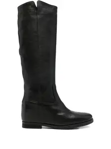 Кожаные ботинки с молнией Julie Dee, черный