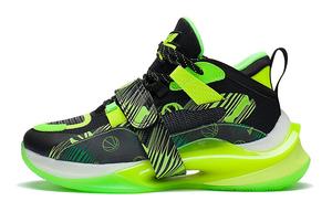 Баскетбольные кроссовки для детей Premium 2.5 GS Mid-top черные/ярко-зеленые флуоресцентные Lining Young