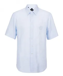 Рубашка с коротким рукавом серебристого цвета Billionaire, синий