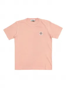Футболка с нашивкой-логотипом Stone Island Junior, розовый