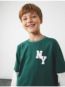 Футболка LS зеленого цвета KOTON