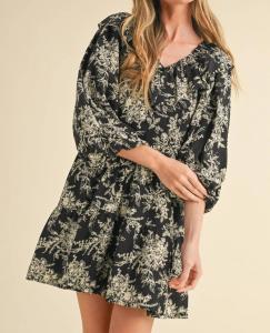 Платье Christina в черно-кремовой гамме &merci