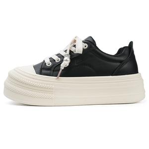 WARRIOR Абразивостойкие увеличивающие рост низкие кроссовки Skateboard для женщин Black