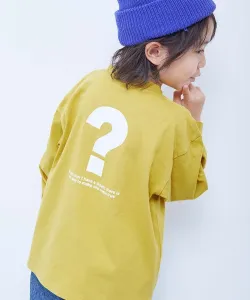 Футболка с длинным рукавом и крупным силуэтом дьявольской лабрадорши, Детская одежда. Размер 26SS Devirock, цвет 014-Question Mark-Yellow