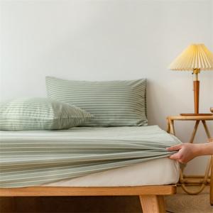 Antarctic Простыня на резинке 150 см, пододеяльник 200х230 см, 2 наволочки, 100% хлопок, цвет CW-Fine River-Green