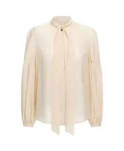 Блузка с бантом Roberto Cavalli, бежевый